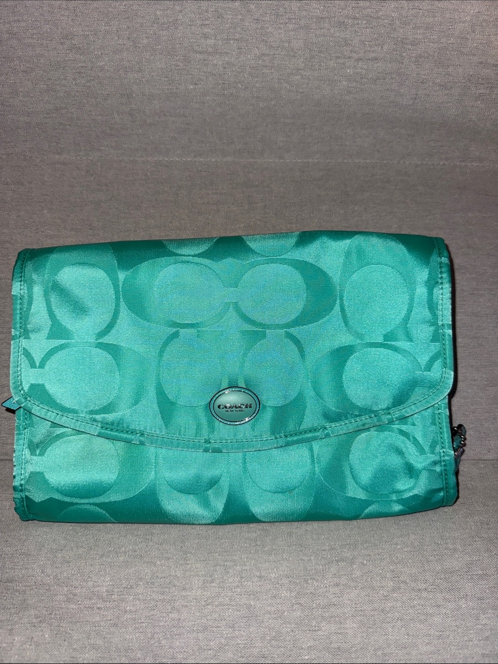 Coach Teal Travel Toiletry Bag